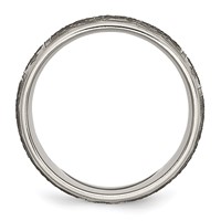 Chisel Titanium Brushed Celtic Cross Laser Design 8mm Band view 2