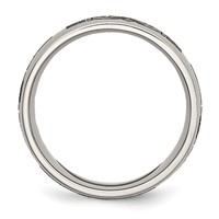 Chisel Titanium Brushed Claddagh Laser Design 8mm Band view 2