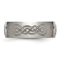 Chisel Titanium Brushed Cross Laser Design 8mm Band view 3
