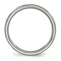 Chisel Titanium Brushed Cross Band with Flames Laser Design 8mm view 2