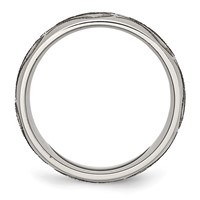 Chisel Titanium Brushed Flame Laser Design 8mm Band view 2
