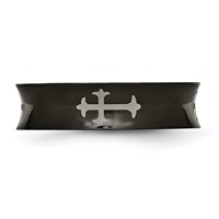 Titanium Cross Black IP-plated 6mm Concave Band view 3