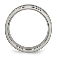 Chisel Titanium Polished Band with Black Carbon Fiber Inlay 8mm view 2