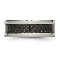 Chisel Titanium Polished Band with Black Carbon Fiber Inlay 8mm view 3