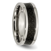 Chisel Titanium Polished Band with Black Carbon Fiber Inlay 8mm view 4
