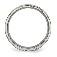 Titanium Brushed Yellow IP-plated 6mm Grooved Band view 2