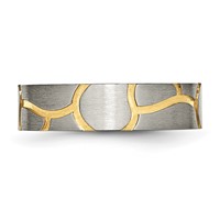 Titanium Brushed Yellow IP-plated 6mm Grooved Band view 3