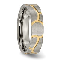 Titanium Brushed Yellow IP-plated 6mm Grooved Band view 4