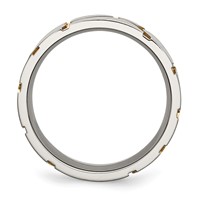 Chisel Titanium Brushed Yellow IP-plated 8mm Grooved Band view 2
