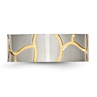 Chisel Titanium Brushed Yellow IP-plated 8mm Grooved Band view 3