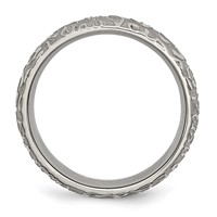 Chisel Titanium Brushed and Polished Textured 8mm Band view 2