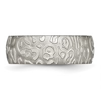 Chisel Titanium Brushed and Polished Textured 8mm Band view 3