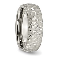 Chisel Titanium Brushed and Polished Textured 8mm Band view 4
