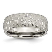 Chisel Titanium Brushed and Polished Textured 8mm Band view 1
