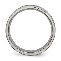 Chisel Titanium Brushed Band with Black Rubber Design 7mm Ridged Edge view 2