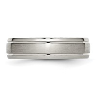 Chisel Titanium Brushed and Polished 6mm Grooved Edge Band view 3