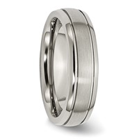 Chisel Titanium Brushed and Polished 6mm Grooved Edge Band view 4