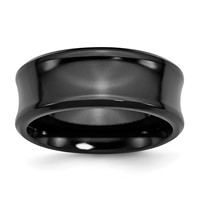 Chisel Titanium Black Ti Polished Concave 9mm Band view 1