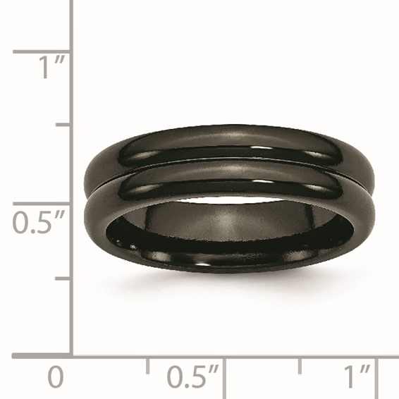 Titanium Black Ti Domed 6mm polished Band