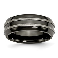 Titanium Grey & Black Ti Brushed and Polished 8mm Band view 1