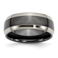Chisel Titanium Grey and Black Ti Polished 8mm Band view 1