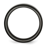 Titanium Black Ti Band with Sterling Silver Inlay Polished 10mm view 2