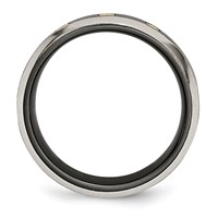 Titanium Black Ti Band with 14K Inlay 0.10ct Diamond Beveled Edge 7mm view 2
