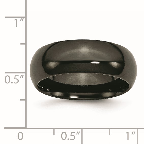 Chisel Titanium Black Ti Polished 8mm Band