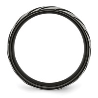 Chisel Titanium Brushed and Polished Black IP-plated 6mm Grooved Band view 2