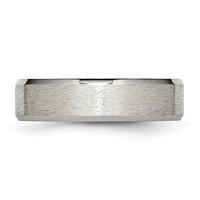 Chisel Titanium Brushed Center 6mm Beveled Edge Band view 3