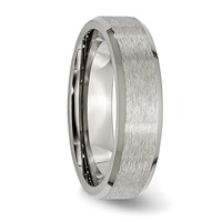 Chisel Titanium Brushed Center 6mm Beveled Edge Band view 4