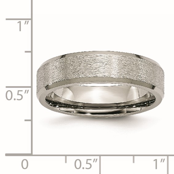 Chisel Titanium Brushed Center 6mm Beveled Edge Band