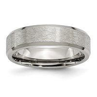 Chisel Titanium Brushed Center 6mm Beveled Edge Band view 1