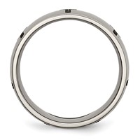 Chisel Titanium Polished Cross Laser Design 8mm Band view 2