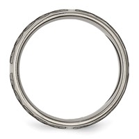 Chisel Titanium Polished Celtic Laser Design 8mm Band view 2