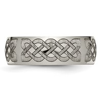 Chisel Titanium Polished Celtic Laser Design 8mm Band view 3
