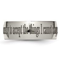 Chisel Titanium Polished Serenity Prayer Laser Design 8mm Band view 3