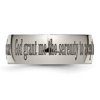 Chisel Titanium Polished Serenity Prayer Laser Design 8mm Band view 4
