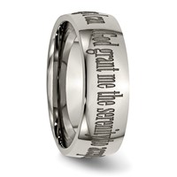 Chisel Titanium Polished Serenity Prayer Laser Design 8mm Band view 5
