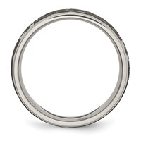 Chisel Titanium Polished Celtic Cross Laser Design 8mm Band view 2