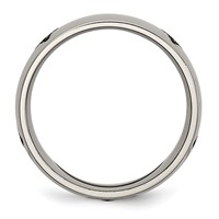 Chisel Titanium Polished Masonic Laser Design 8mm Band view 2