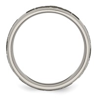 Chisel Titanium Polished Claddagh Laser Design 8mm Band view 2