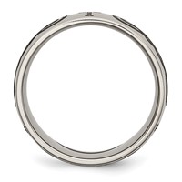 Chisel Titanium Polished Cross Laser Design 8mm Band view 2