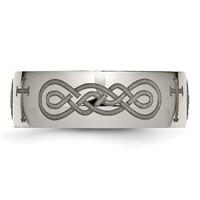 Chisel Titanium Polished Cross Laser Design 8mm Band view 3