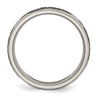 Chisel Titanium Polished Cross Band with Flames Laser Design 8mm view 2