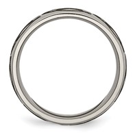 Chisel Titanium Polished Flame Laser Design 8mm Band view 2