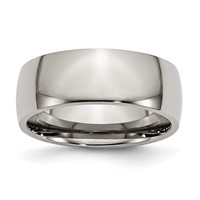 Chisel Titanium Polished 8mm Half Round Band view 1