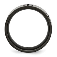 Chisel Titanium Brushed Black IP-plated Cross 7mm Band view 2