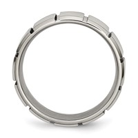 Titanium 8mm Grooved Polished Band view 2