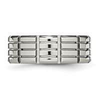 Titanium 8mm Grooved Polished Band view 3